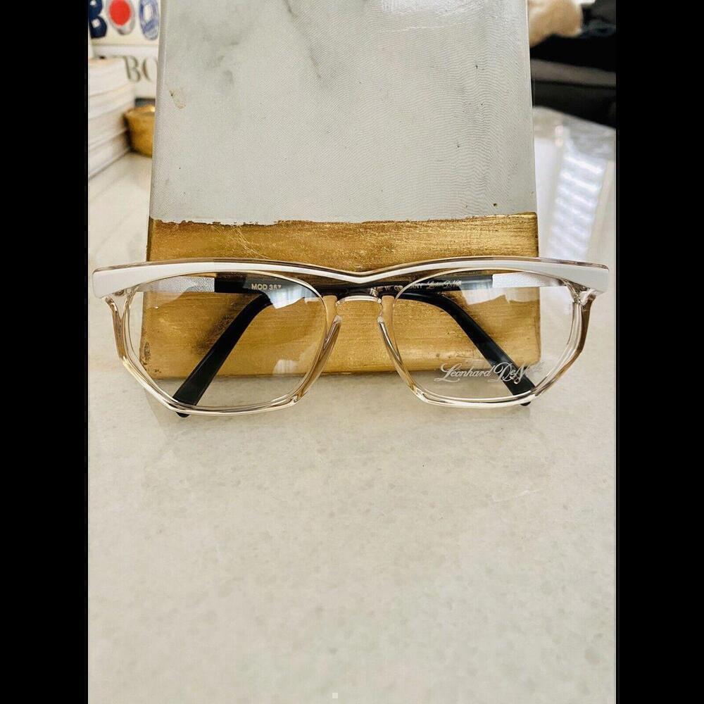 RARE NOS Vintage LEONHARD DE NEFFE 357 Unisex Eyeglasses Frames 57-18-110 WHITE - Picture 2 of 4
